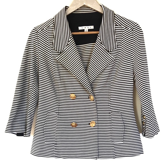 CAbi Jackets & Blazers - Cabi Striped Life Blazer Jacket Nautical Style 823